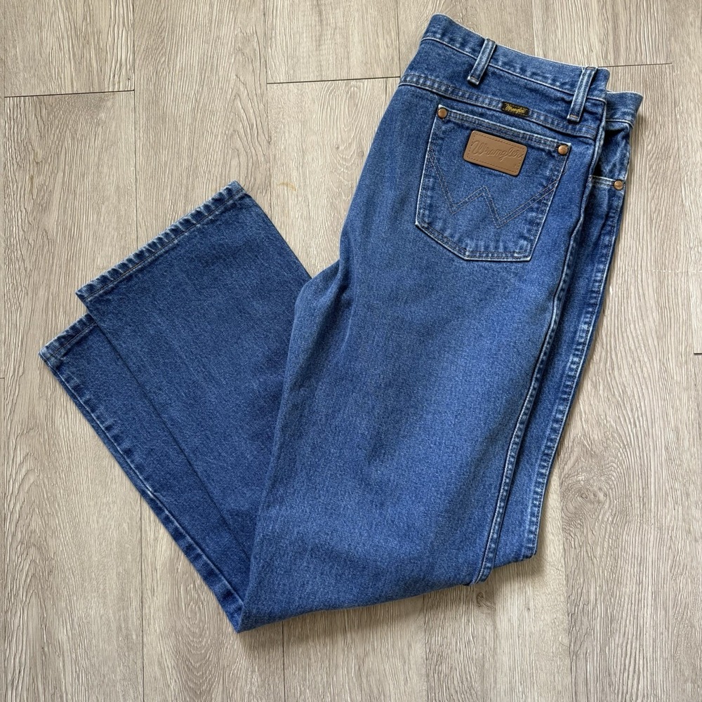 Wrangler Jeans Men 38 X 32 Original Fit Cowboy Cut Straight Leg Blue Denim